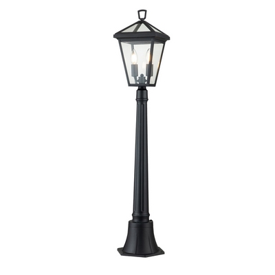 Quintiesse qn-alford-place-4b-s-mb alford place 2 light pillar lantern in museum black finish ip44