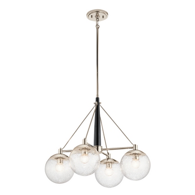 Quintiesse qn-marilyn4 marilyn 4 light ceiling chandelier in polished nickel and matte black finish