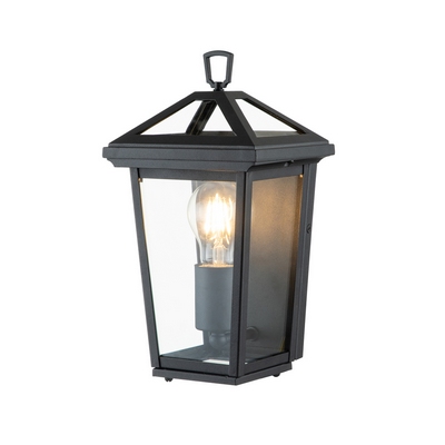 Quintiesse qn-alford-place7-s-mb alford place half wall lantern in museum black finish ip44